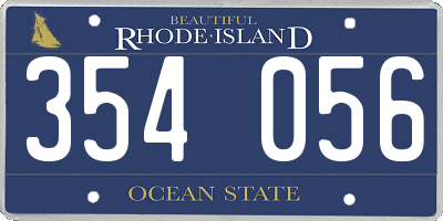 RI license plate 354056