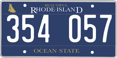 RI license plate 354057