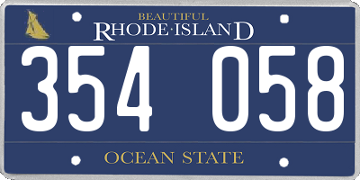 RI license plate 354058