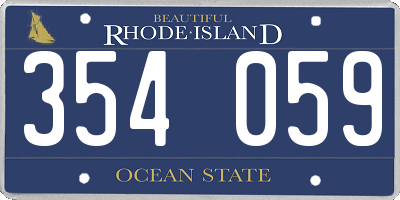 RI license plate 354059