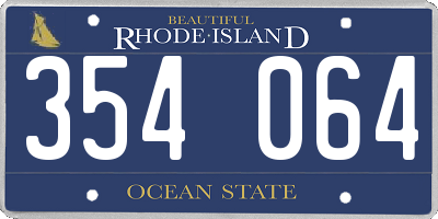 RI license plate 354064