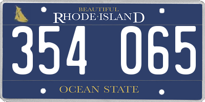 RI license plate 354065