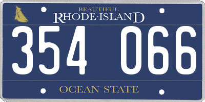 RI license plate 354066