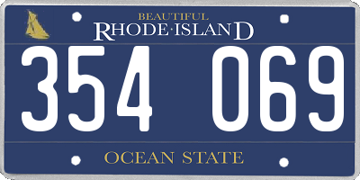 RI license plate 354069