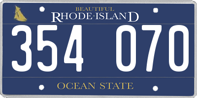 RI license plate 354070