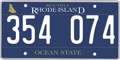 RI license plate 354074
