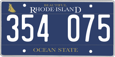 RI license plate 354075