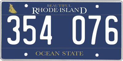 RI license plate 354076