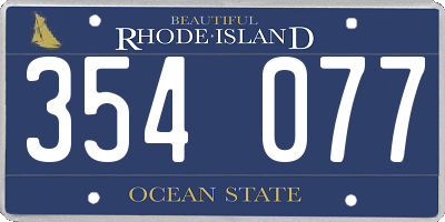 RI license plate 354077
