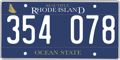 RI license plate 354078