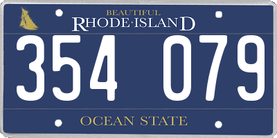 RI license plate 354079