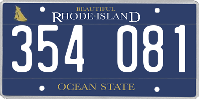 RI license plate 354081