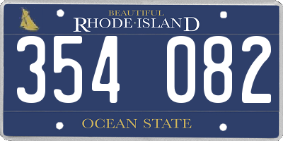 RI license plate 354082