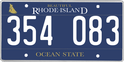 RI license plate 354083