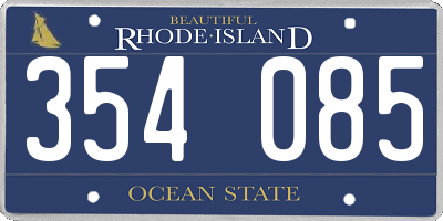 RI license plate 354085