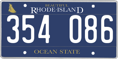 RI license plate 354086