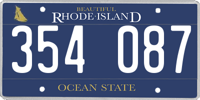RI license plate 354087