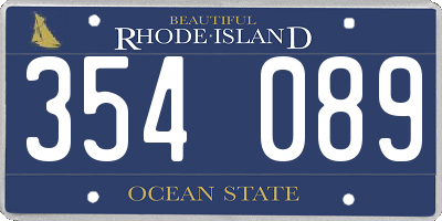 RI license plate 354089