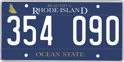 RI license plate 354090