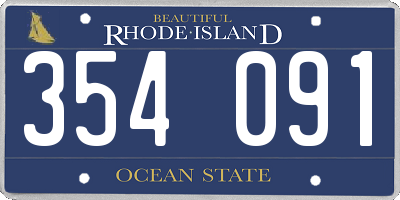 RI license plate 354091
