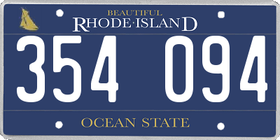 RI license plate 354094