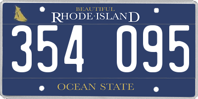 RI license plate 354095