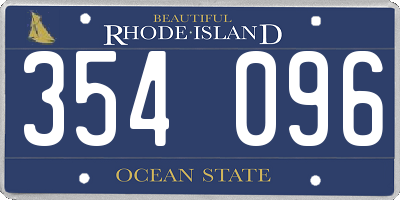 RI license plate 354096