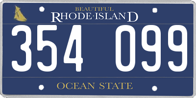 RI license plate 354099