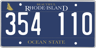 RI license plate 354110