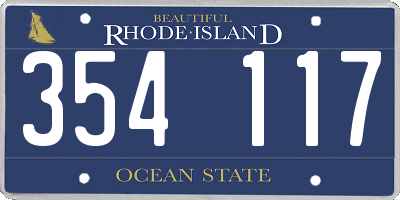 RI license plate 354117