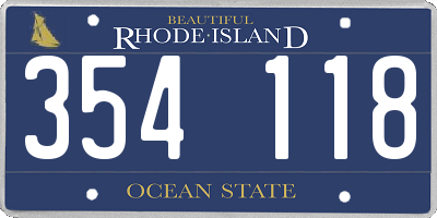 RI license plate 354118