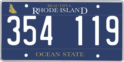 RI license plate 354119