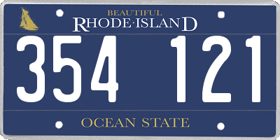 RI license plate 354121