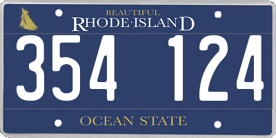 RI license plate 354124