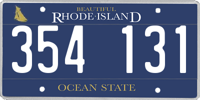 RI license plate 354131