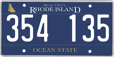 RI license plate 354135