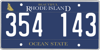 RI license plate 354143