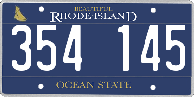 RI license plate 354145