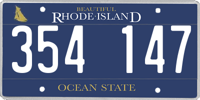 RI license plate 354147