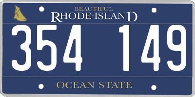 RI license plate 354149