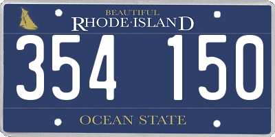 RI license plate 354150