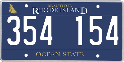 RI license plate 354154