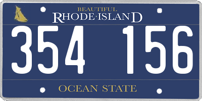 RI license plate 354156