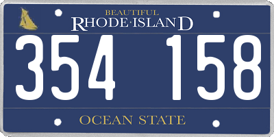 RI license plate 354158