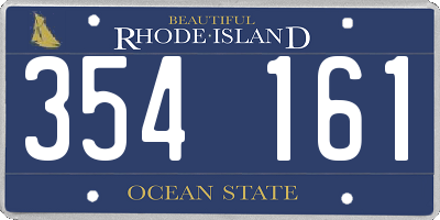 RI license plate 354161