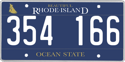 RI license plate 354166