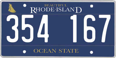 RI license plate 354167