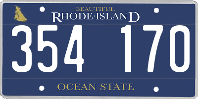 RI license plate 354170