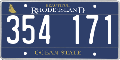 RI license plate 354171