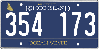 RI license plate 354173